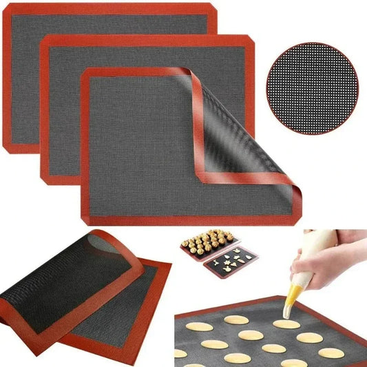 Silicone Breathable Baking Mat Non-Stick High Temperature Resistant Cookie Bread Baking Mat Oven Microwave Kitchen Baking Tools