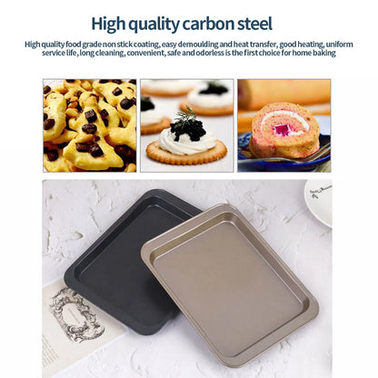 Non-Stick Rectangle Baking Pan Carbon Steel Baking Sheet Oven Tray for Biscuit Pie Pizza Roast Muffin Bread Bakeware Cake Plated