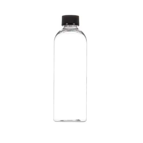 125ML CLEAR BOSTON BOTTLE W/ BLACK LID